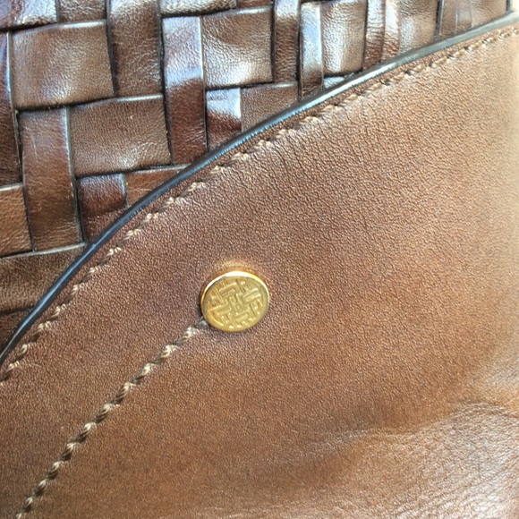 ❌SOLD❌ Cole Haan Brown Genevieve Woven Leather Hobo Bag - Picture 8 of 10